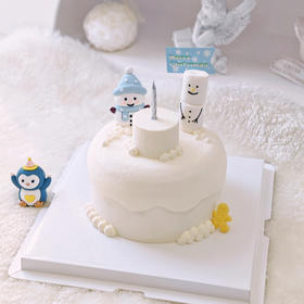小雪人雪屋蛋糕（奶油戚风蛋糕）