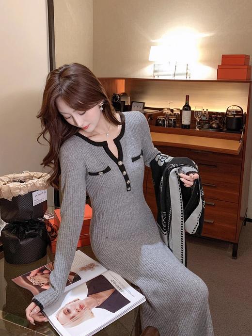 张心子【柏林纪事】气质修身显瘦高弹力小香风针织连衣裙 U2411067 商品图1