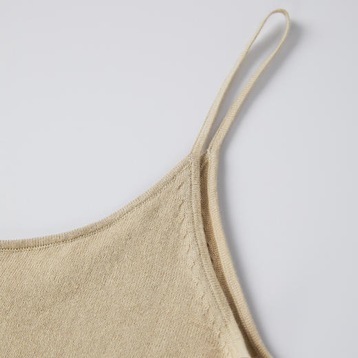 ROMI STUDIO”基础优雅“16针亚麻棉混纺透气针织吊带背心 422A7088 商品图3