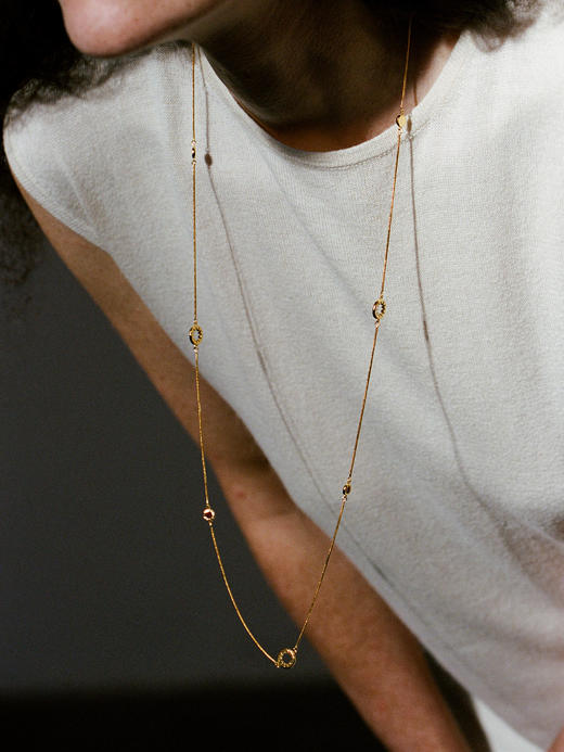 ABOAB｜SOLAR long Necklace [ 珐琅项链 金红 / 银黑 ]【ETERNITY】 商品图0