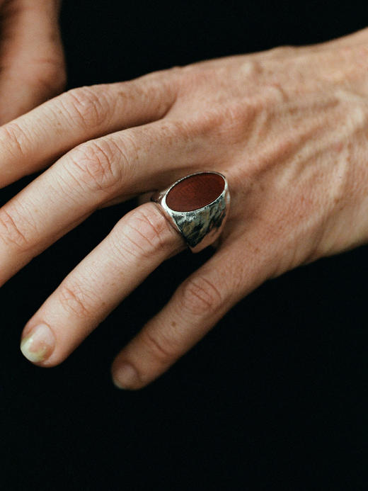 ABOAB｜OVAL Ring [ 戒指  银红玛瑙 / 银黑玛瑙 ]【ETERNITY】 商品图0