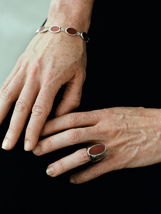 ABOAB｜OVAL Ring [ 戒指  银红玛瑙 / 银黑玛瑙 ]【ETERNITY】 商品图4