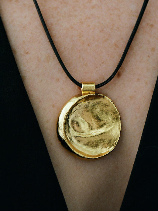 ABOAB｜FULL MOON Leather Necklace [ 皮绳项链 金 / 银 ]【ETERNITY】 商品图2