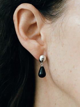 ABOAB｜DUAL Earrings [耳环  银黑玛瑙 / 金白水晶 ]【ETERNITY】