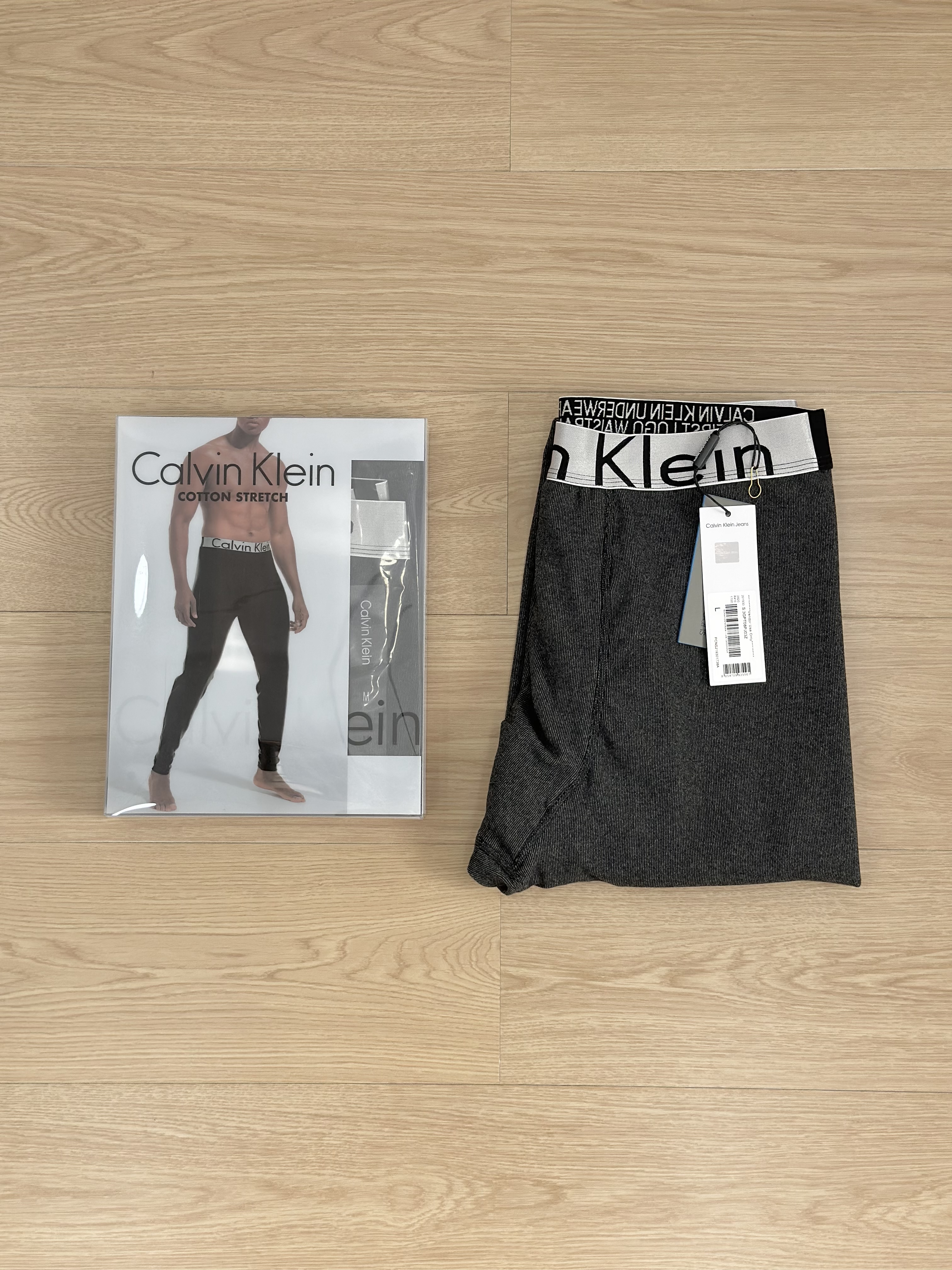 两色！！黑色➕灰绿色！！独家公司订单，CK秋冬季男士高弹徳绒黑科技发热秋裤打底裤保暖裤～  CK保暖裤