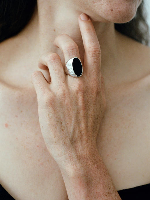 ABOAB｜OVAL Ring [ 戒指  银红玛瑙 / 银黑玛瑙 ]【ETERNITY】 商品图2