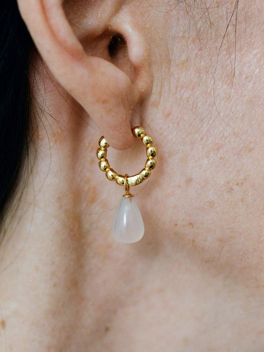 ABOAB｜BALL ON BALL Hoops [耳环  银黑玛瑙 / 金白水晶 ]【ETERNITY】 商品图0