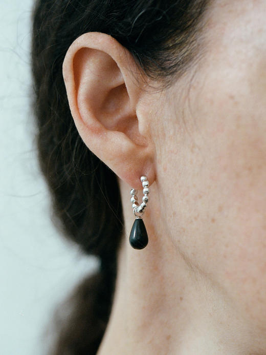 ABOAB｜BALL ON BALL Hoops [耳环  银黑玛瑙 / 金白水晶 ]【ETERNITY】 商品图1