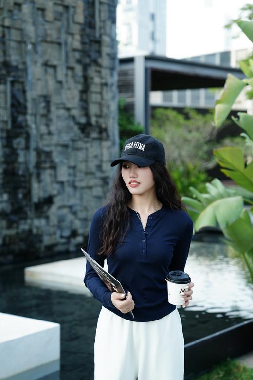 哈瓦塔（升级款）罗纹纽扣长袖兰精莫代尔超柔舒适上衣 商品图6