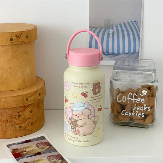 晚安小熊卡通可爱保温杯 商品图0