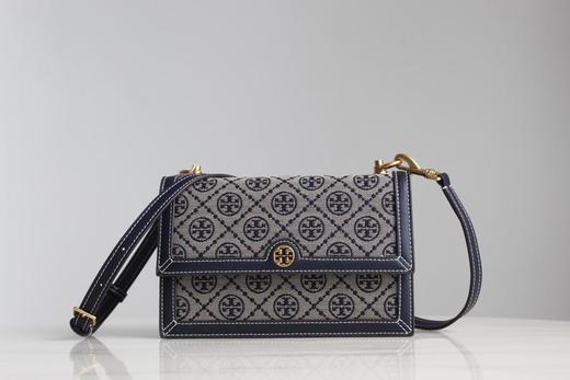 Toryburch22年最新tmonogram系列提花风琴包中号配双肩带（CB） 商品图1