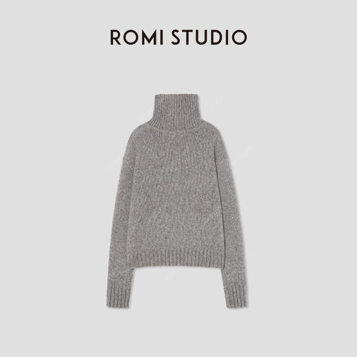 ROMI STUDIO“温暖如初”3针单边 绵羊毛棉混纺高领毛衫RW24WSG1220 商品图1