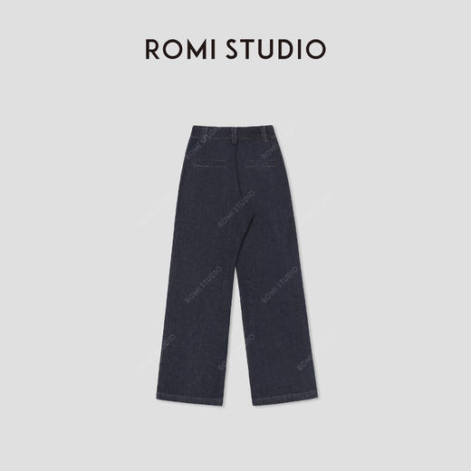 ROMI STUDIO“重磅丹宁”100%长绒棉斜纹洗水阔腿牛仔裤RW24AX80821 商品图4