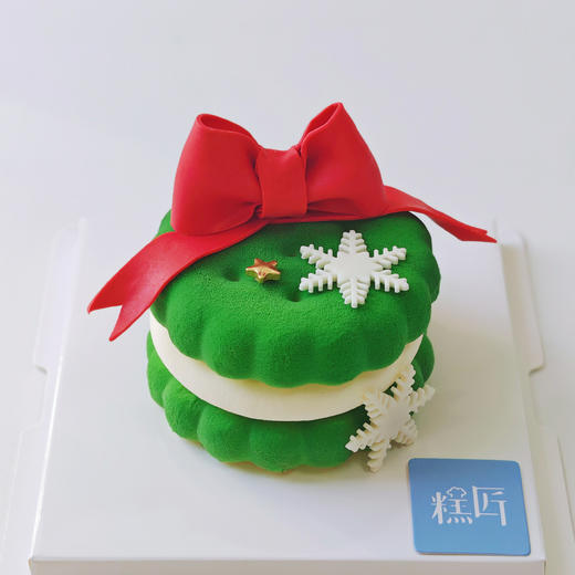 蝴蝶结绿色圣诞Emoji圆形蛋糕 | 糕匠 商品图5