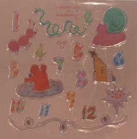 whatever丨数字方形贴纸