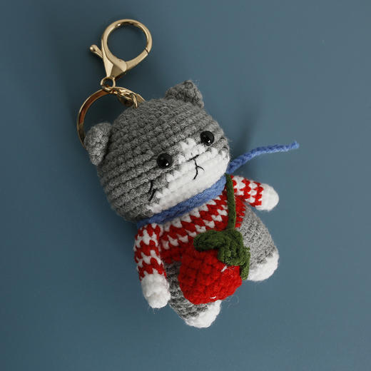 手工编织<灰草莓猫> 商品图3
