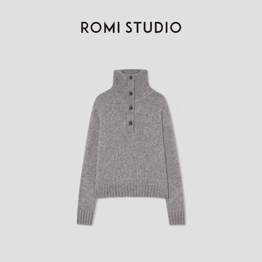 ROMI STUDIO“温暖如初”3针单边 绵羊毛棉混纺高领毛衫RW24WSG1220 商品图0