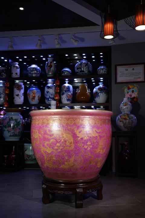 原矿胭脂红九龙九凤大缸 商品图0