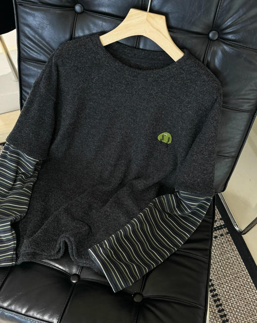 韩国订单加厚假两件打底t恤12051 商品图8