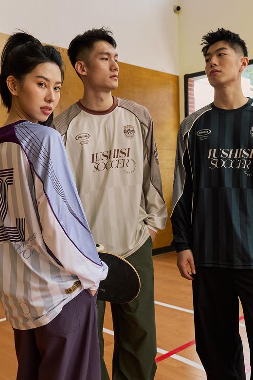 LUSHISI草根主题足球风长袖吸湿速干街头篮球服投篮服t恤运动服男 商品图5