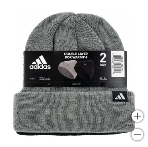Adidas毛线帽经典毛线帽来了📣男女通用款，一套2只装一黑一灰，可以情侣💏一起戴❤️美国🇺🇸直邮特价260元/2个装🉐 商品图4