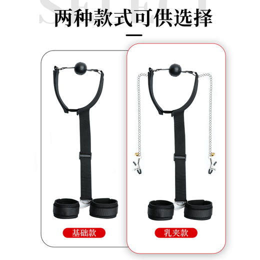 谜姬 反手束缚口球禁声口枷乳夹 商品图2