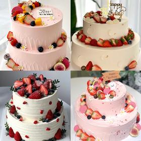 【网友推荐】草莓双层定制蛋糕多选1