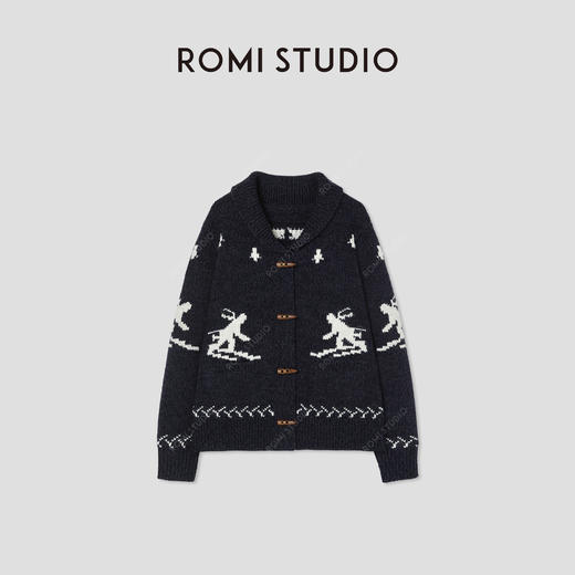 ROMI STUDIO“冬日氛围”绵羊毛混纺费尔岛厚款毛衫外套RW24WS71332 商品图4