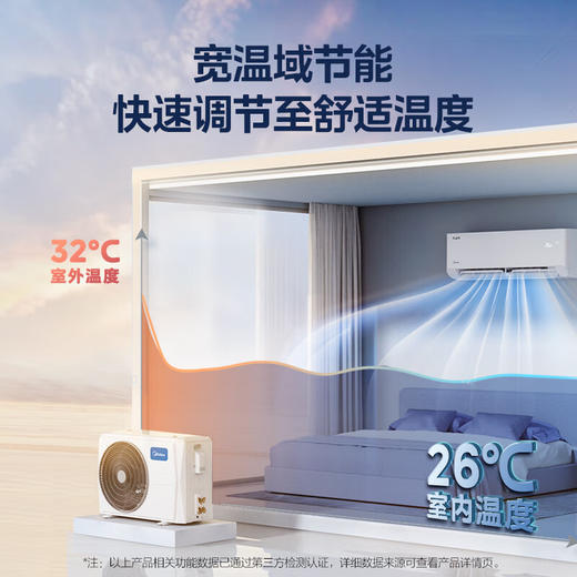 Midea/美的空调大1匹酷省电三级能效变频冷暖壁挂式KFR-26GW/N8KS1-3 商品图1