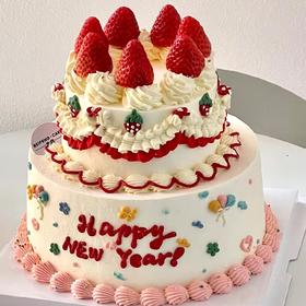 【草莓双层定制蛋糕024】