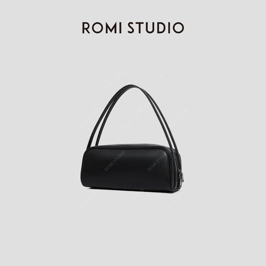 ROMI STUDIO“复古优雅”100%头层牛皮光泽双肩带手提包RW24LP31205 商品图1