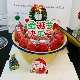 【网红人气热卖🔥🔥圣诞快乐搪瓷盆草莓蛋糕】