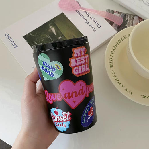 复古爱心卡通保温杯 商品图0