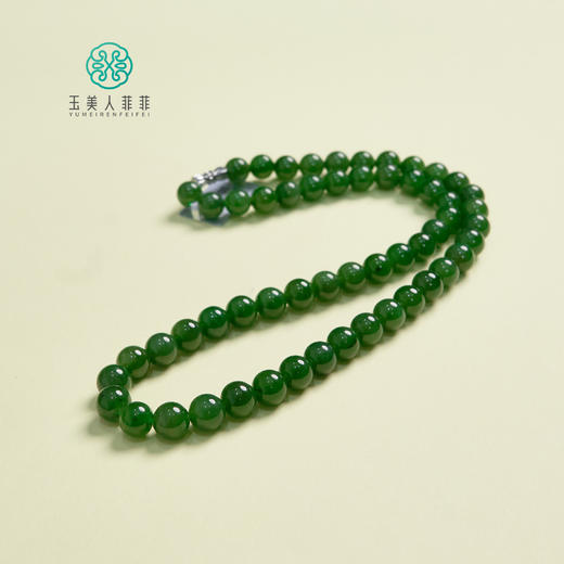 和田玉碧玉圆珠约8mm项链 商品图0