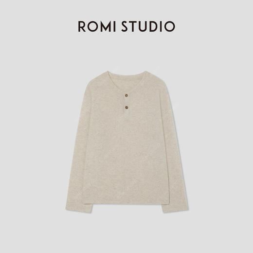 ROMI STUDIO“温暖已至” 山羊绒绵羊毛混纺亨利领毛衫 RW24WST1266 商品图1