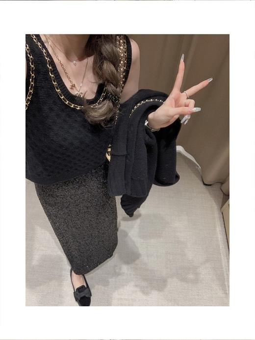 金蘑菇菇 La Droite慢半拍心动 /重磅高克重羊毛 链条香香开衫 商品图4