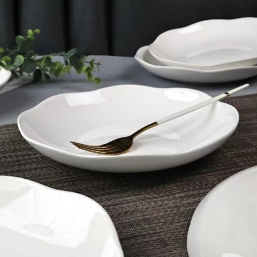 【孟垣中式新骨瓷纯白荷叶盘🥣】 出口级品质❗FDA认证❗宜JIA代工厂出品❗宜JIA同款售价💰9.9元/个❗ 💰39.9元六个中式新骨瓷纯白荷叶盘😎 商品图5