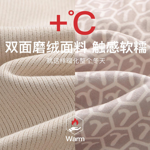 【填充物100%绵羊毛】带胸垫保暖上衣秋冬磨毛打底免穿文胸女贴片固定杯长袖 商品图2