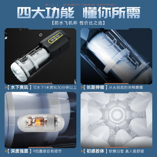 趣儿&织音联合出品 挑战者飞机杯 防水自动男用自慰器 商品图1