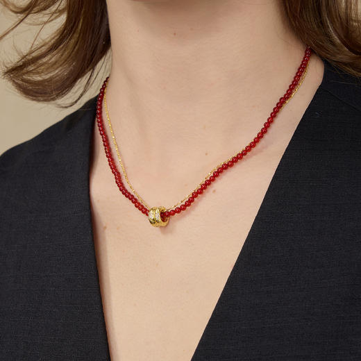 ARSIS｜蛇来运转系列 蛇纹鸿运双环项链 商品图3