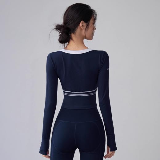 Gymicon能量符号 秋冬长袖撞色白边固定罩杯跑步运动瑜伽上衣YASY2428 商品图2