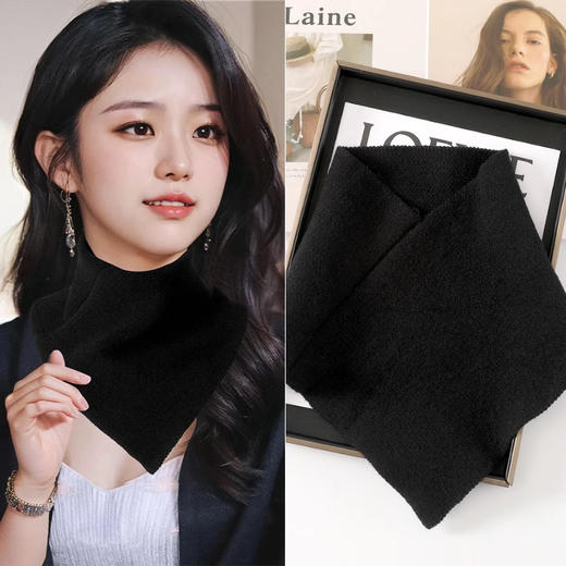 【随性慵懒敲时尚，满满时髦气息】高品质围脖 护颈椎男女防寒 秋冬季千鸟格三角巾 花色防风假领围巾-QQ 商品图3