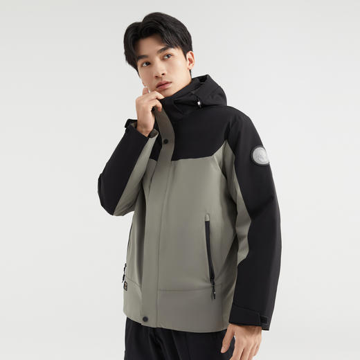 【90%鸭绒】圣得西加厚撞色拼接羽绒服男冬季新款休闲连帽外套2462942089 商品图2