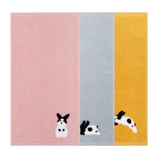 【多样屋专柜】多样屋绒毛软趴兔童巾三条装/25*50cm毛巾纯棉洗脸卡通可爱宝宝 商品图2