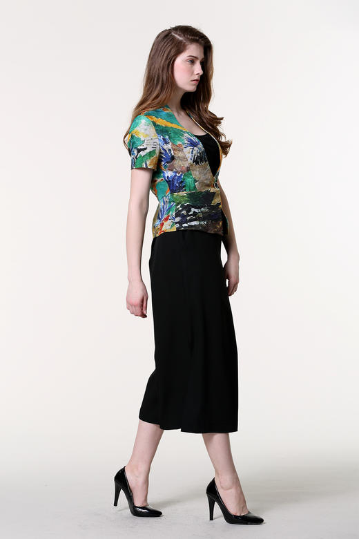 【伯妮斯茵】161A461--真丝绿色外套--绿葡萄园--《生命之美-梵高的花园》 商品图1