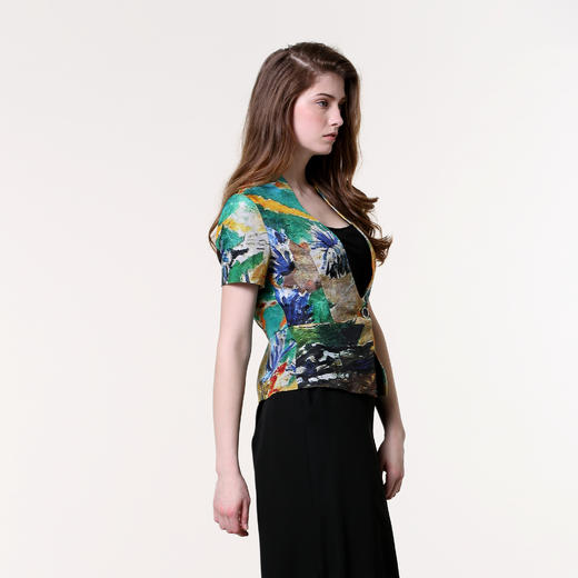 【伯妮斯茵】161A461--真丝绿色外套--绿葡萄园--《生命之美-梵高的花园》 商品图8