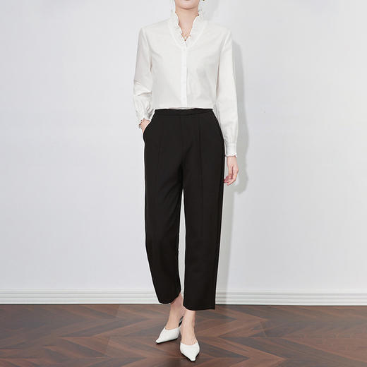 【高货wl】全新升级【铂金会员220/天猫299/差价79】(51808)洛诗琳秋冬通勤百搭烟管裤铅笔显瘦休闲简约风九分西装裤 商品图3