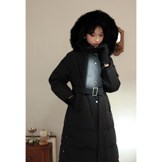 鹿向南《夜半风铃》真毛领90白鸭绒羽绒服2024冬季新款收腰外套LXN279123 商品图2