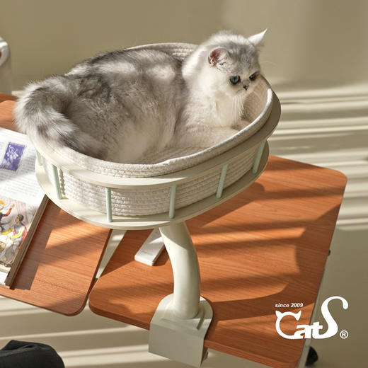 猫工位陪伴型猫床可调节桌面彩色猫窝碳钢支撑结实稳固 商品图2