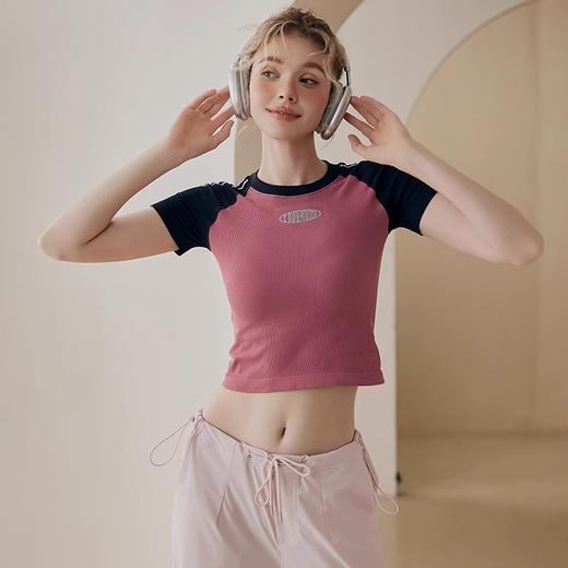 Gymicon能量符号 春夏户外舞蹈运动短袖无缝一体织瑜伽服跑步健身上衣YASY2414 商品图2